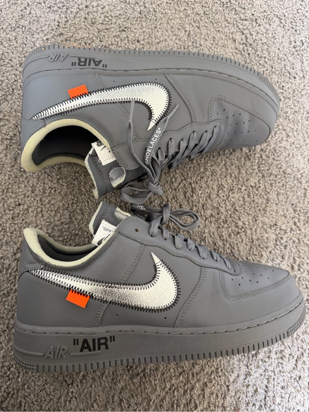 Nike Men's Gray Off-White x Air Force 1 Low Sneakers Make Offer!!! - Picture 4 of 10